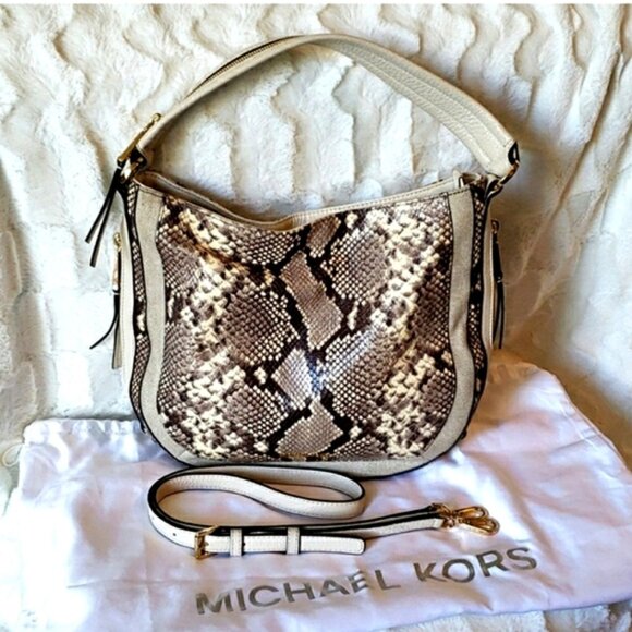 MICHAEL KORS JULIA Python Print Convertible Handbag - Picture 13 of 15